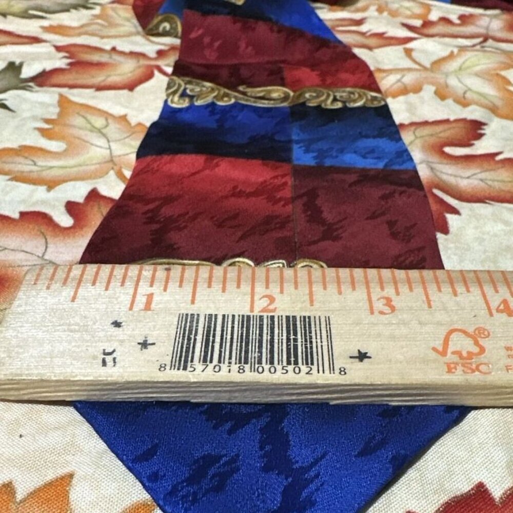 BACHRACH Men's Multicolor tie 100% Silk Made in Italy - Picture 2 of 4